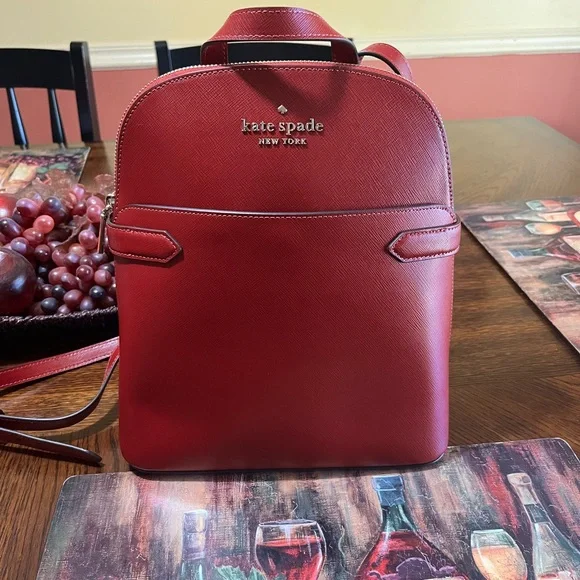 Kate Spade Cherry Red Backpack - Picture 1 of 2